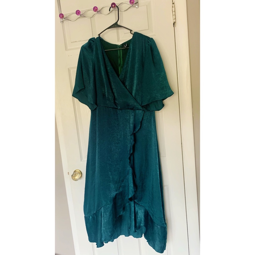 Lulu’s Wrapped Up In Love Faux Wrap Midi Dress